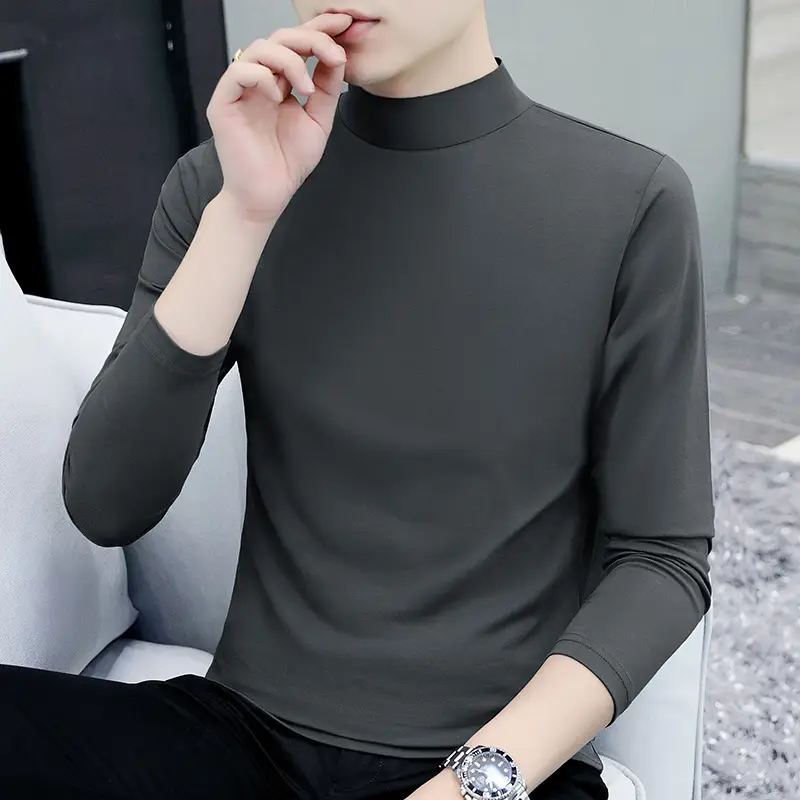Men's Slim Fit Embossed T-Shirt with Collar - Image 26
