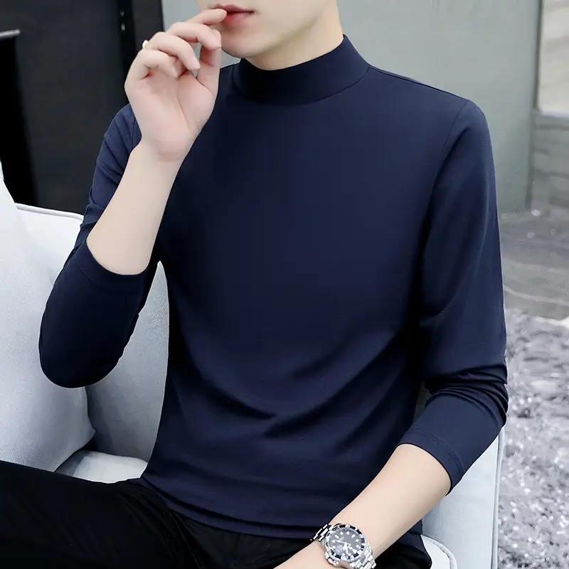 Men's Slim Fit Embossed T-Shirt with Collar - Image 29