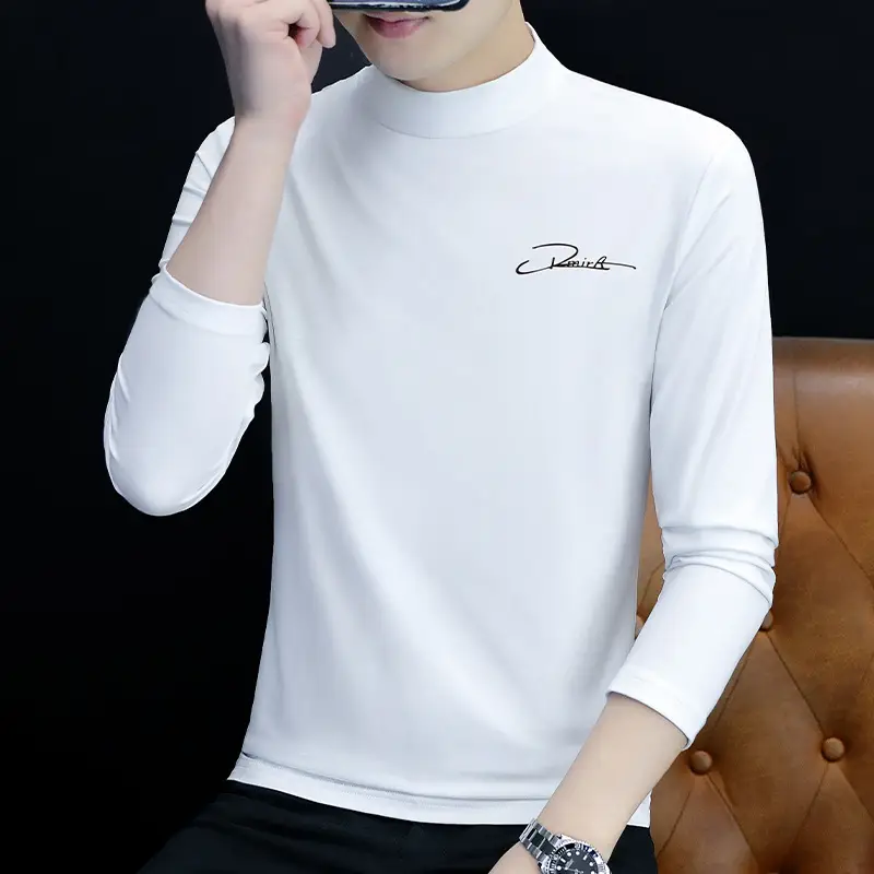 Men's Slim Fit Embossed T-Shirt with Collar - Image 3