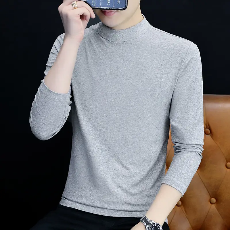 Men's Slim Fit Embossed T-Shirt with Collar - Image 30