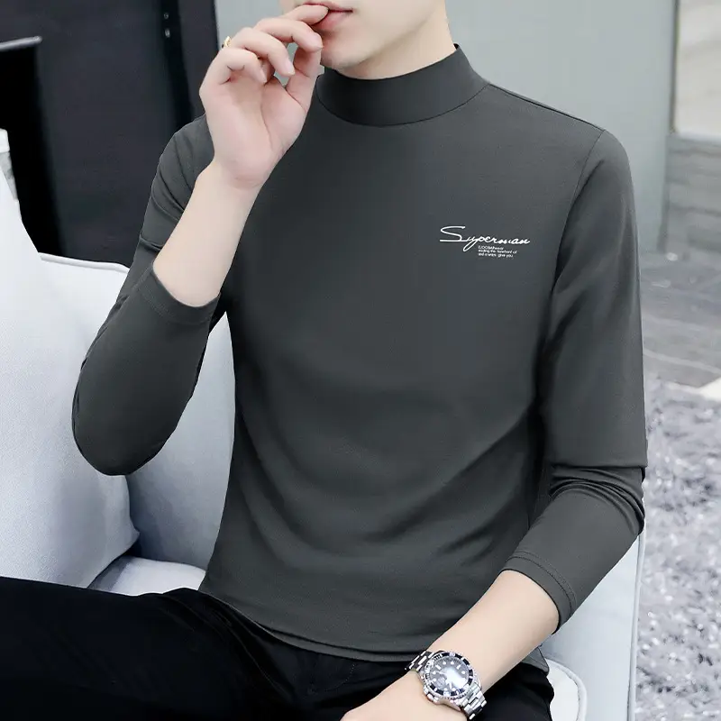 Men's Slim Fit Embossed T-Shirt with Collar - Image 6