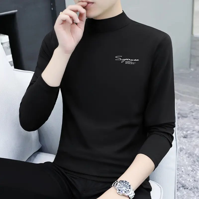 Men's Slim Fit Embossed T-Shirt with Collar - Image 7