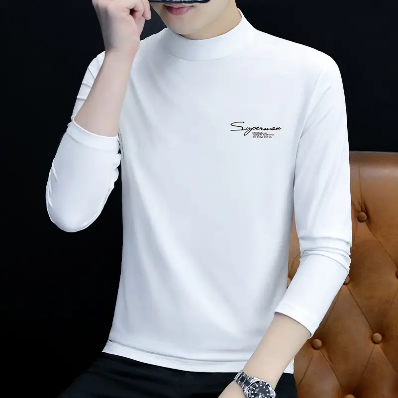 Men's Slim Fit Embossed T-Shirt with Collar - Image 8