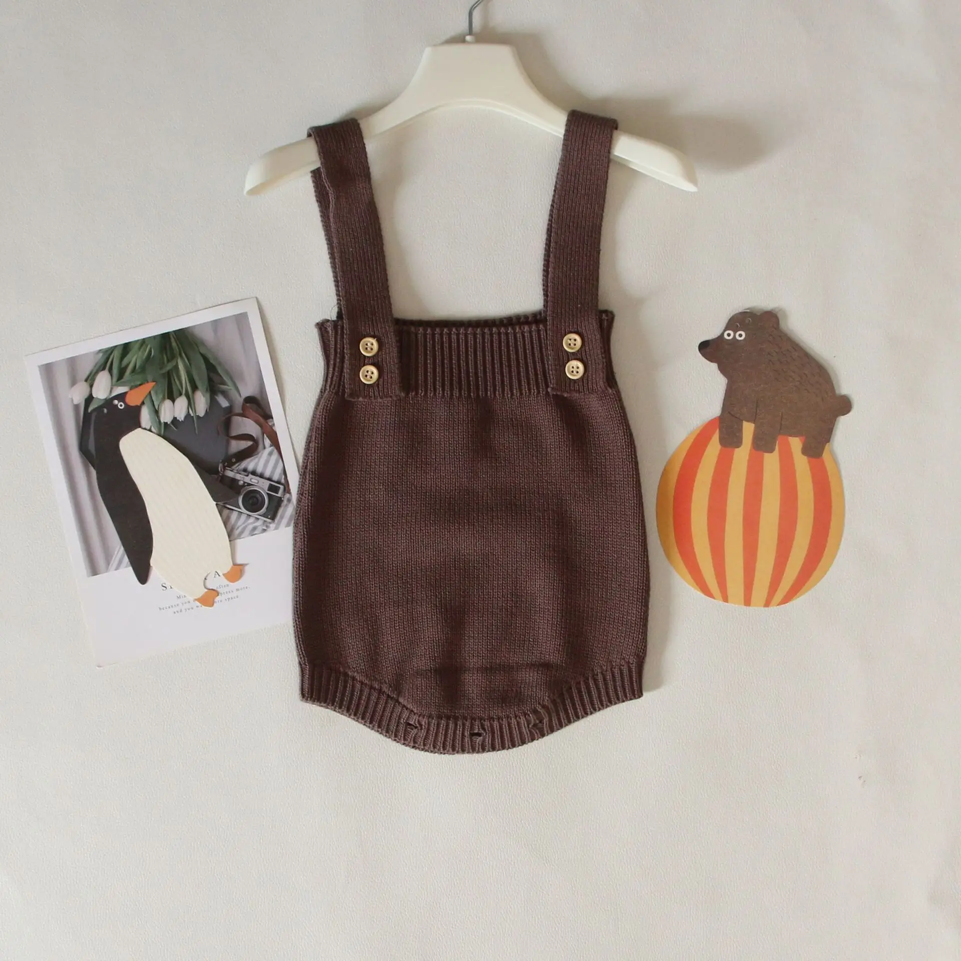 Brown Knitted Baby Sweater Coat for Kids — feature 12