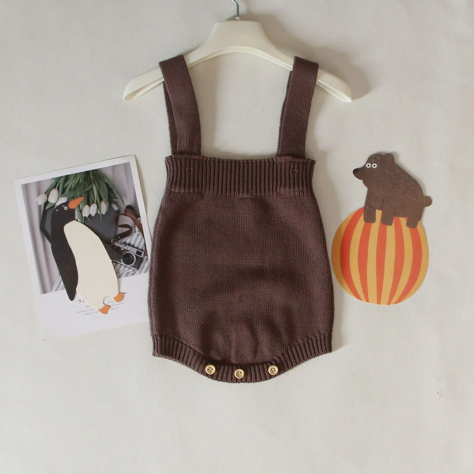 Brown Knitted Baby Sweater Coat for Kids — feature 13