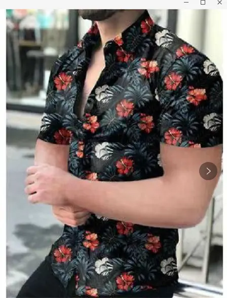 3D Printed Flame Shirt for Men Blue Paisley Pattern - Image 10