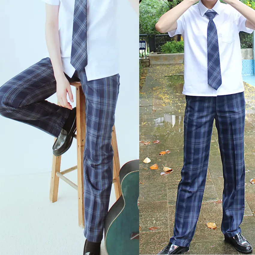 DK Plaid Pants Spring Autumn Loose Straight Pants Korean College Style - Image 6