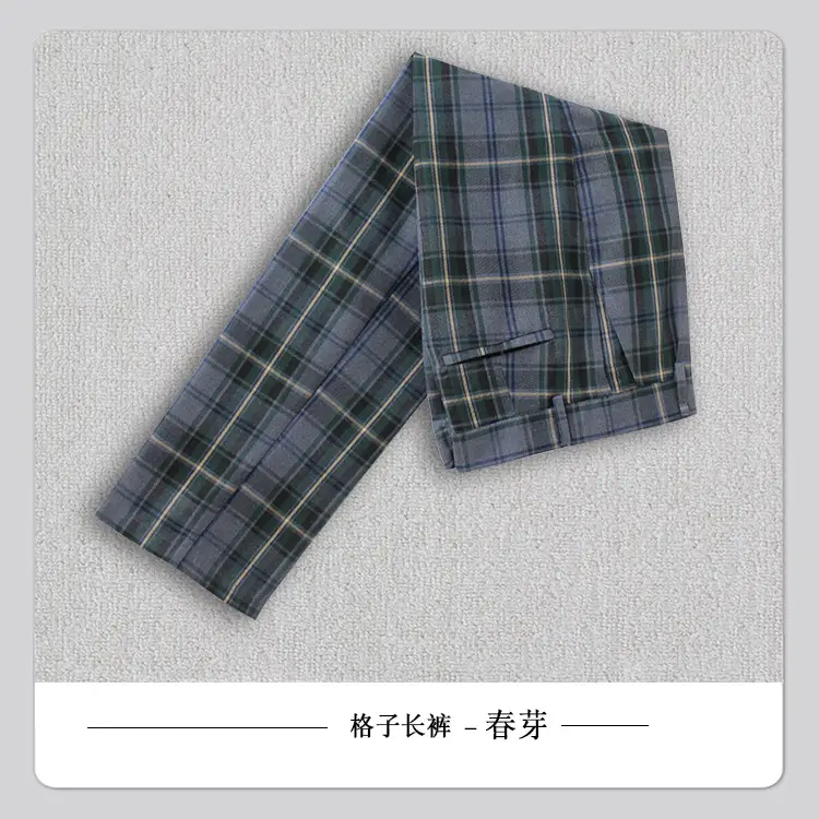 DK Plaid Pants Spring Autumn Loose Straight Pants Korean College Style - Image 2