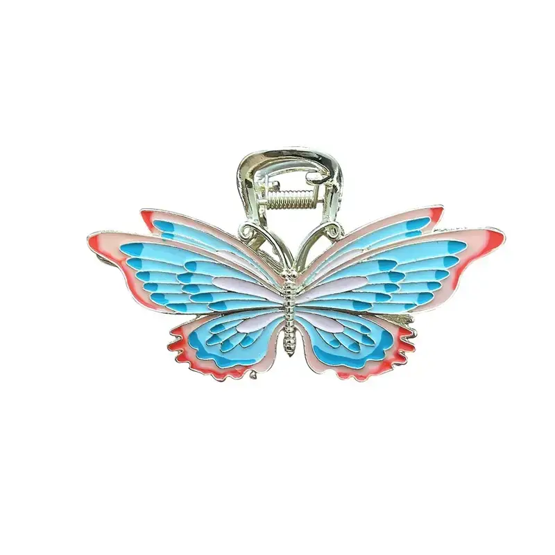 Guofeng Painted Metal Butterfly Hairpin with Tassel - Image 5