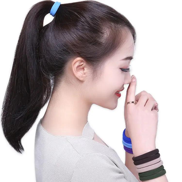 Black 20-Piece Towel Ring Head Rope for Women