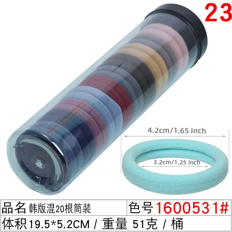 Black 20-Piece Towel Ring Head Rope for Women