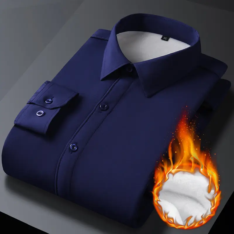 Winter Men's Pink Fleece Shirt with Flame Icon - Image 9