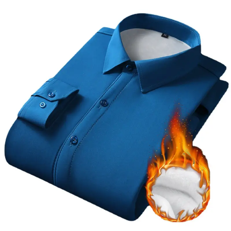 Winter Men's Pink Fleece Shirt with Flame Icon - Image 12