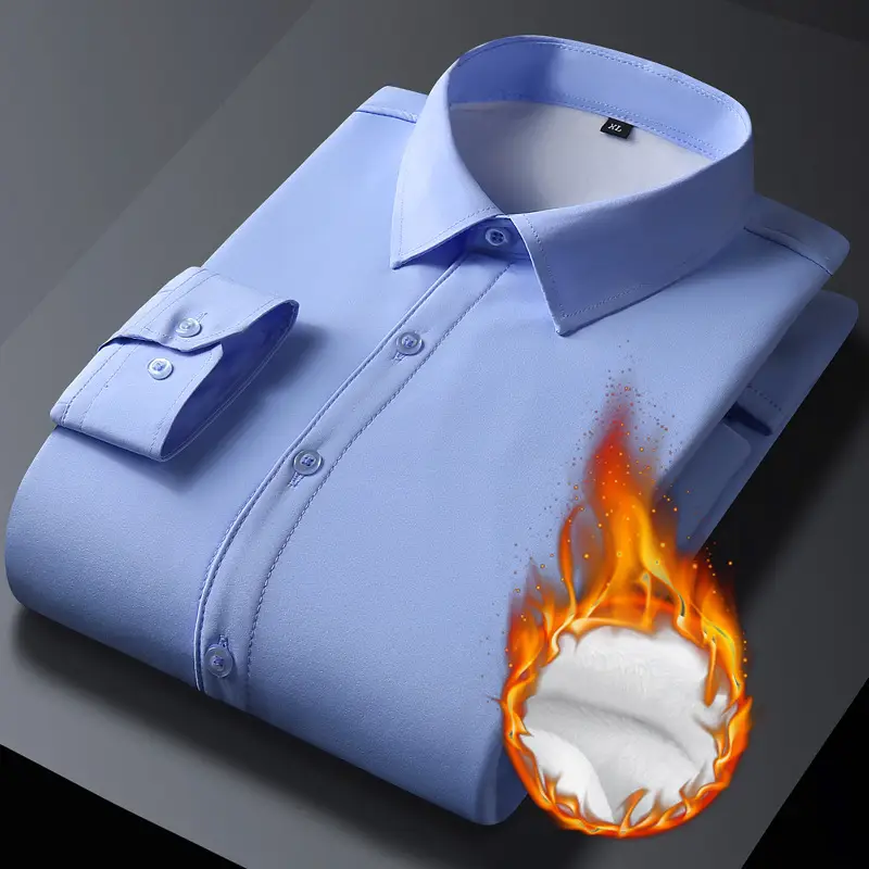 Winter Men's Pink Fleece Shirt with Flame Icon - Image 2