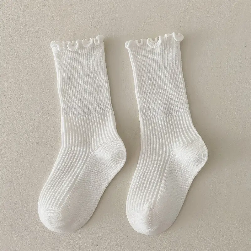 Girls Fungus Mid-Calf Socks White Lace - Image 10