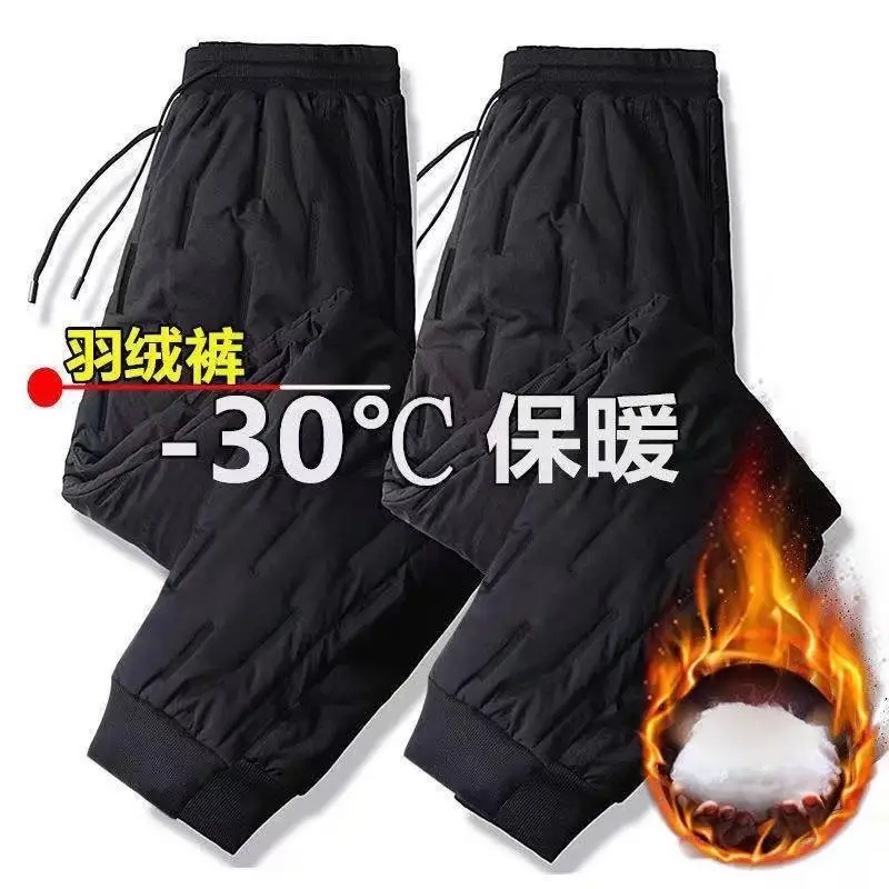 Men's Warm Black Cotton Pants Winter 2026 - Image 3