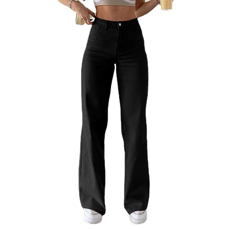 Women's Loose Slimming Jeans High Waist Straight Pants Set - Image 4