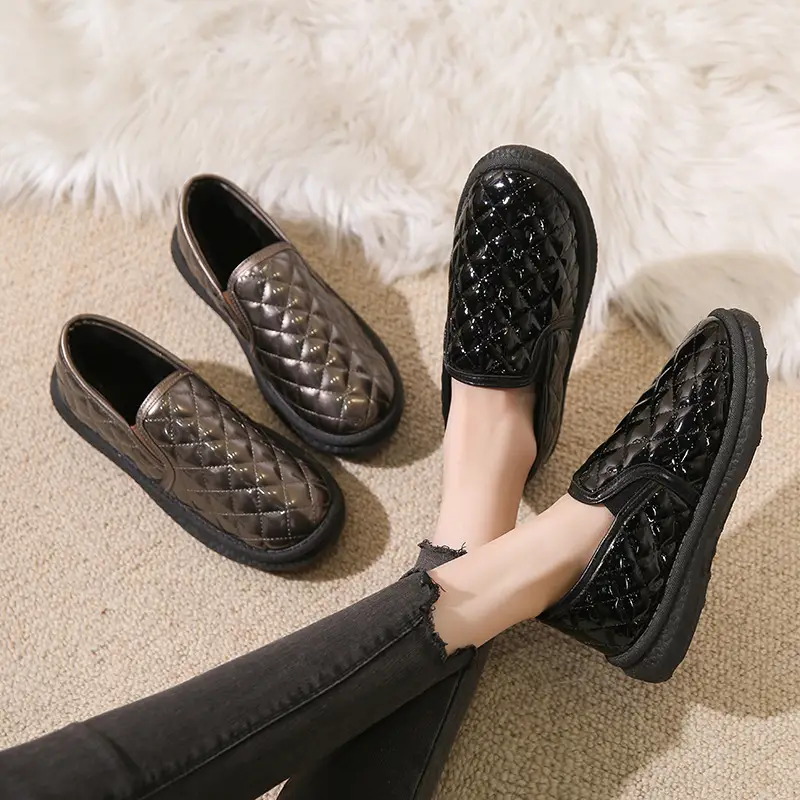 Women's Winter Cotton Shoes with Fleece, 2026 New Model Snow Boots, Thickened, Non-Slip, High-Heeled, Warm, Comfortable Slip-On Loafers - Image 4