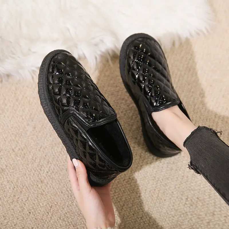 Women's Winter Cotton Shoes with Fleece, 2026 New Model Snow Boots, Thickened, Non-Slip, High-Heeled, Warm, Comfortable Slip-On Loafers - Image 5