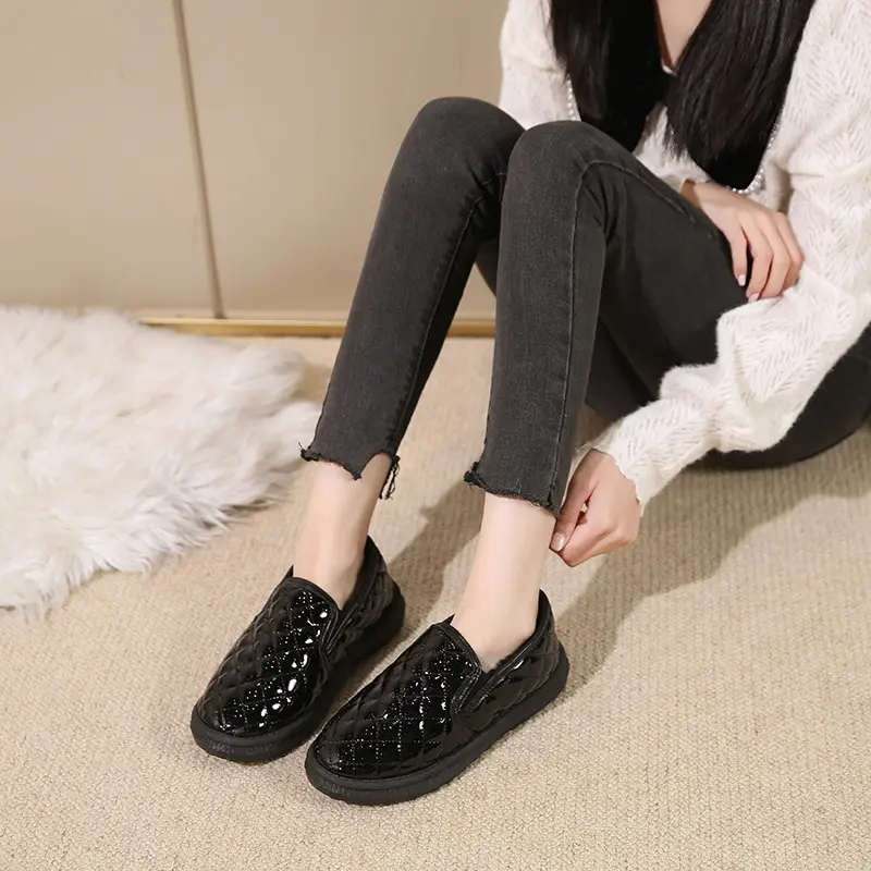 Women's Winter Cotton Shoes with Fleece, 2026 New Model Snow Boots, Thickened, Non-Slip, High-Heeled, Warm, Comfortable Slip-On Loafers - Image 6