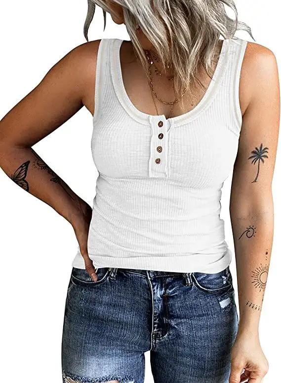 Women Button Vest Black V-Neck Long Sleeve Top - Image 5