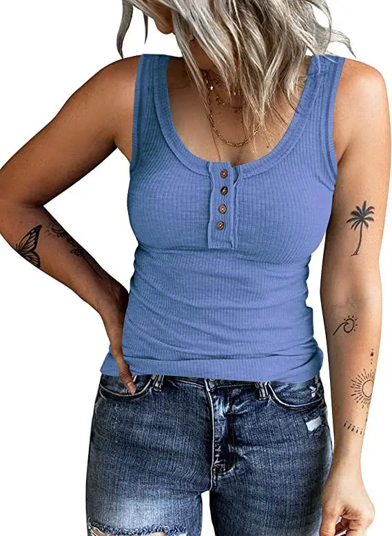 Women Button Vest Black V-Neck Long Sleeve Top - Image 6
