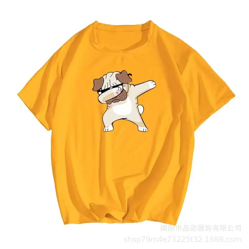 Men's 2022 Cotton T-Shirt Black Cat Print Loose Fit - Image 8