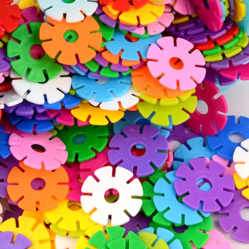 Durable Plastic Snowflake Blocks for Kids, 4.3cm, Multicolor, Intelligence Toys - Image 2