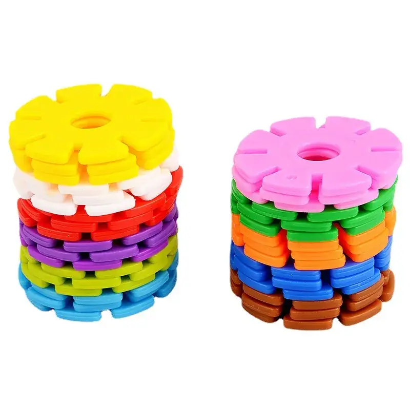 Durable Plastic Snowflake Blocks for Kids, 4.3cm, Multicolor, Intelligence Toys - Image 5