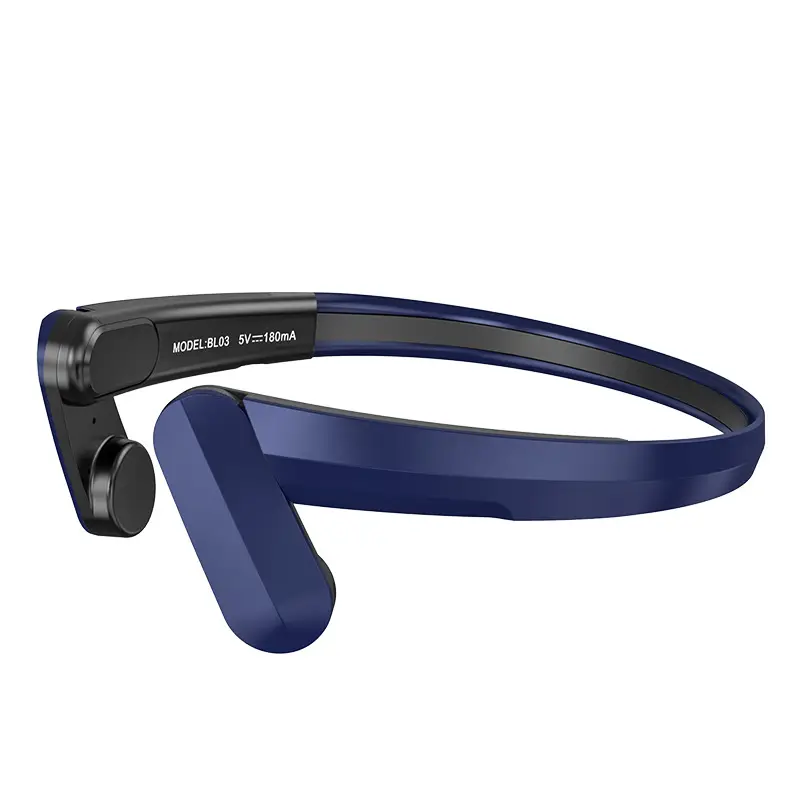 Non-Overhead Wireless Bluetooth Headset Blue Foldable Running - Image 11