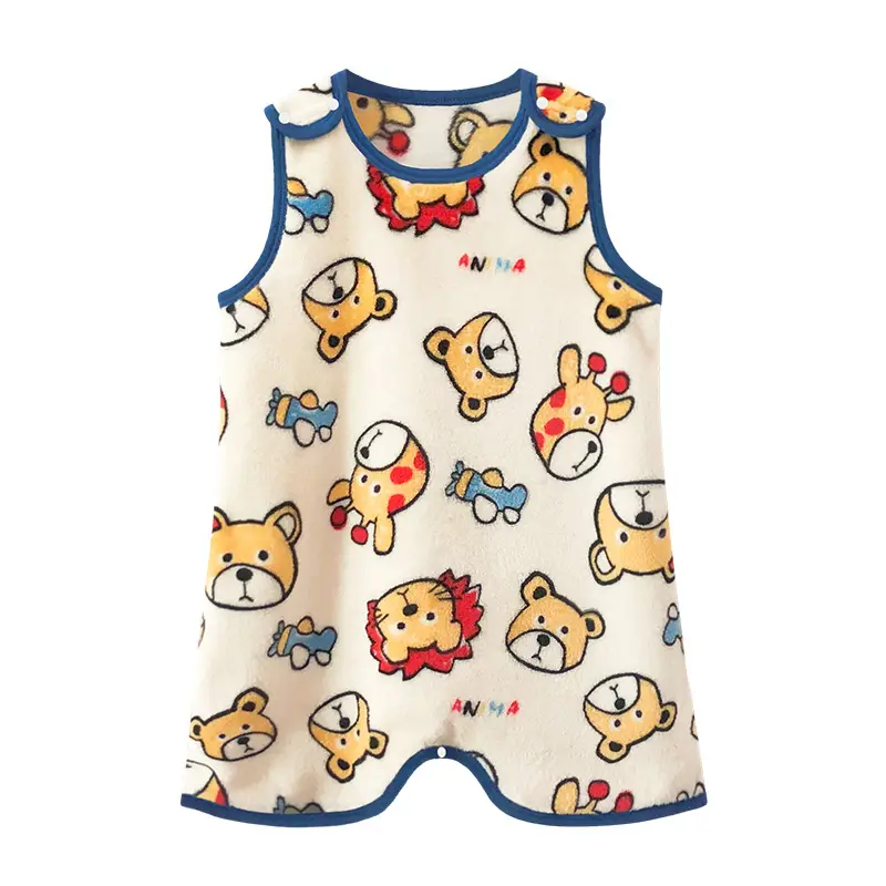 Middle-aged Kids Flannel Nightgown Sleeveless Winter Sleep Bag - Image 13