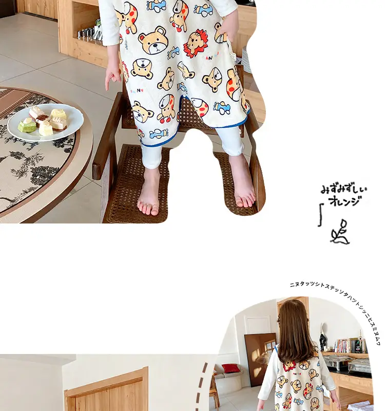 Middle-aged Kids Flannel Nightgown Sleeveless Winter Sleep Bag — feature 11