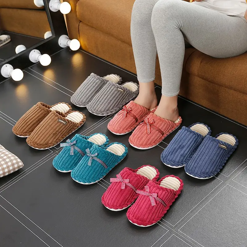 Cotton slippers women's thick bottom winter cute home home couple indoor warm cotton slippers non-slip men's slippers