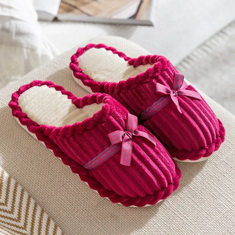 Cotton slippers women's thick bottom winter cute home home couple indoor warm cotton slippers non-slip men's slippers