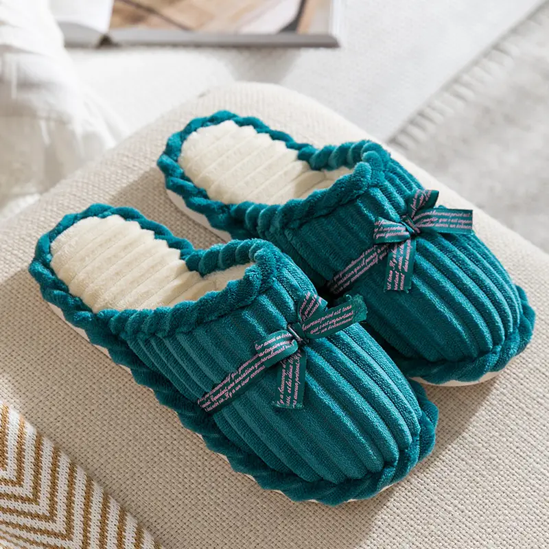 Cotton slippers women's thick bottom winter cute home home couple indoor warm cotton slippers non-slip men's slippers