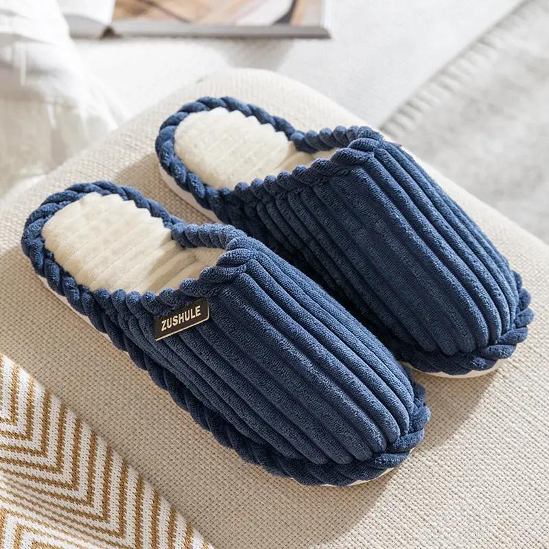 Cotton slippers women's thick bottom winter cute home home couple indoor warm cotton slippers non-slip men's slippers