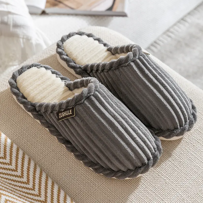 Cotton slippers women's thick bottom winter cute home home couple indoor warm cotton slippers non-slip men's slippers