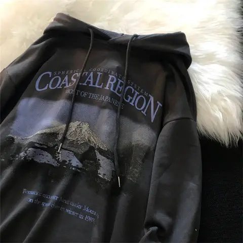 Women Oversize Hooded Sweater 2022 Autumn New Hong Kong Style - Image 2