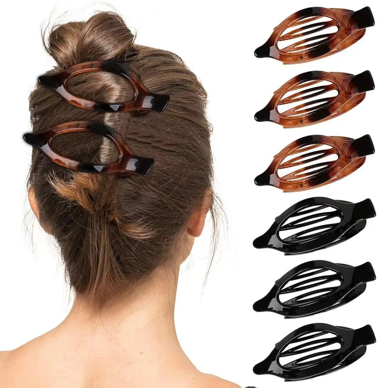 French Retro Shark Clip Hair Accessory Light Pink - Image 21