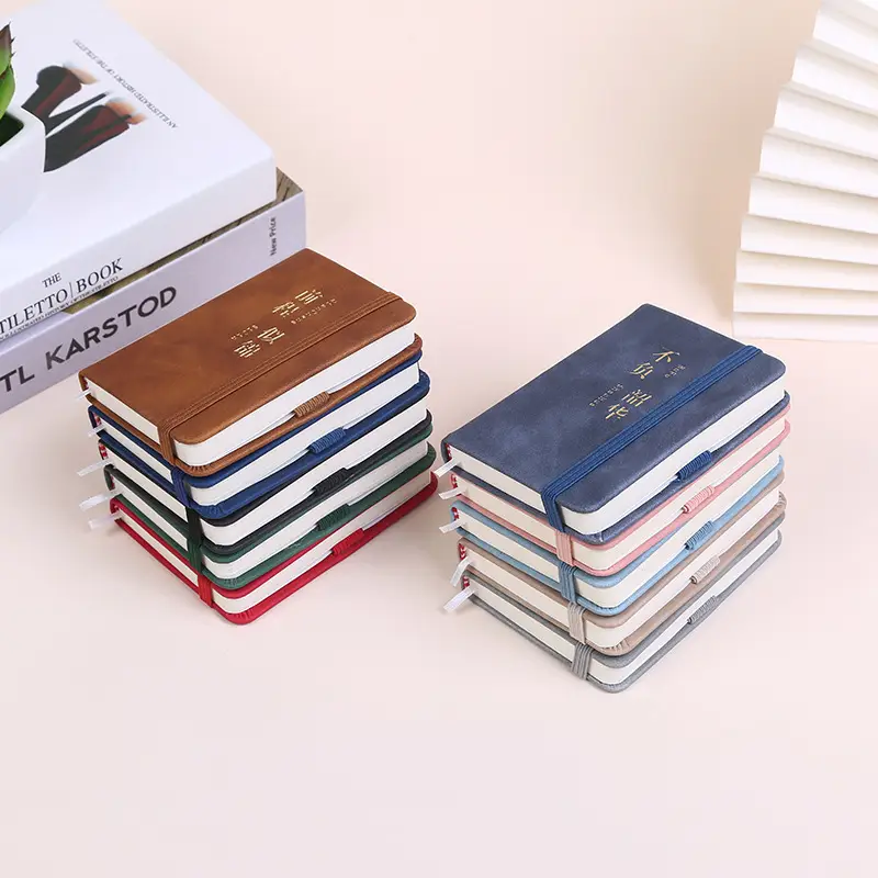 A6A7 Blue Elastic Strap Pocket Notebook for Students - Image 12