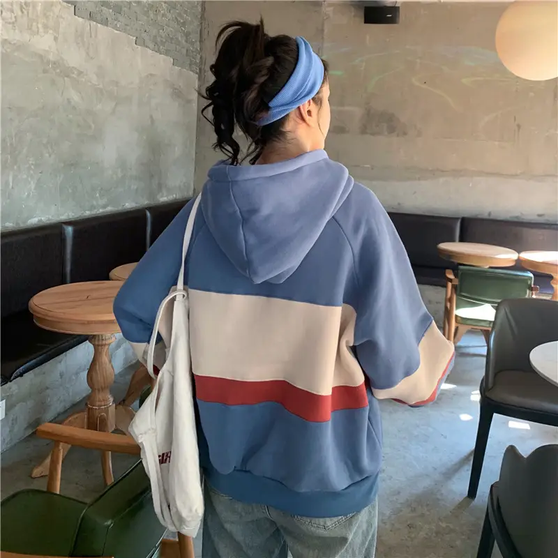 Women Fleece Hooded Sweater Green Yellow Embroidered 2022 — feature 13