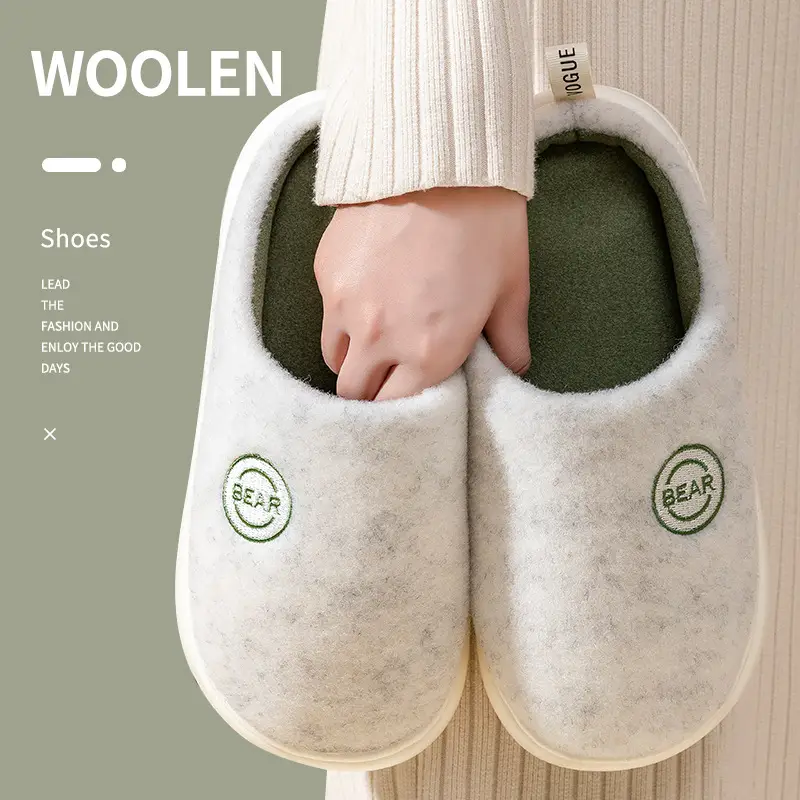 Latex Cotton Slippers Women's Autumn and Winter Indoor Home Warm Thickened Soft Bottom Lined Cotton Slippers for Men - Image 6