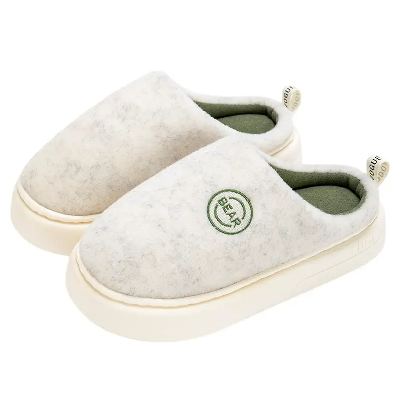 Latex Cotton Slippers Women's Autumn and Winter Indoor Home Warm Thickened Soft Bottom Lined Cotton Slippers for Men - Image 9