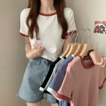 Women Black Hollow Out Slim Fit T-Shirt Short Sleeve — feature 9