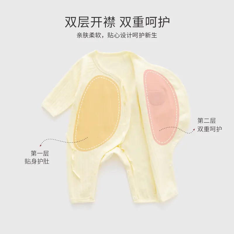 Baby Pajamas Spring Summer Bear Jacquard Boneless - Image 4
