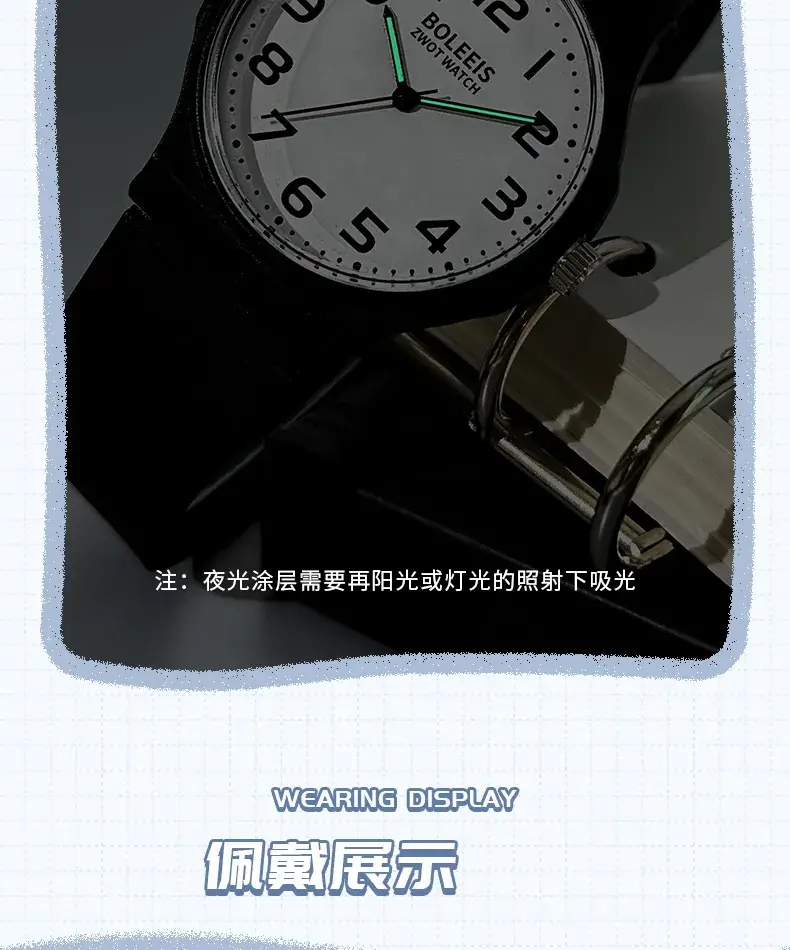 Men Black Analog Quartz Watch Lightweight Waterproof — feature 15
