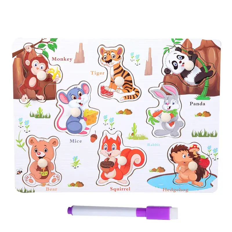 Wooden Animal & Number Puzzles for Kids - Image 14