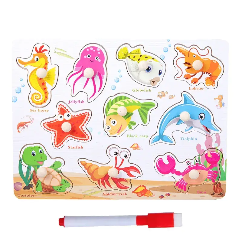 Wooden Animal & Number Puzzles for Kids - Image 8