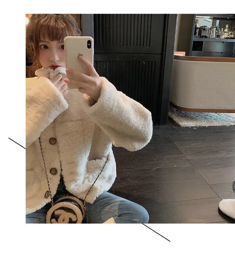Women Fleece Cardigan Sweater Hooded Coat Solid Color — feature 2