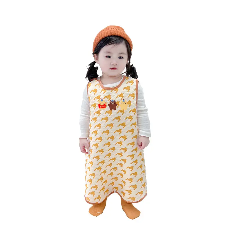 Baby Quilted Nightgown Vest Spring Autumn Warm Sleepwear